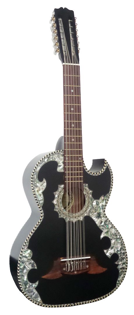 New Paracho Elite Belleza 12 String Bajo Sexto Acoustic Guitar Matte Black Ebay 9619