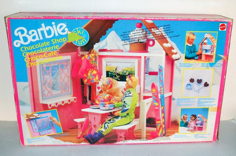 VINTAGE BARBIE SKI FUN CHOCOLATE SHOP 9698 MATTEL 1990 NRFB ITALY EUROPE