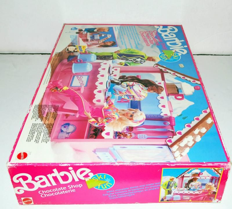 VINTAGE BARBIE SKI FUN CHOCOLATE SHOP 9698 MATTEL 1990 NRFB ITALY EUROPE