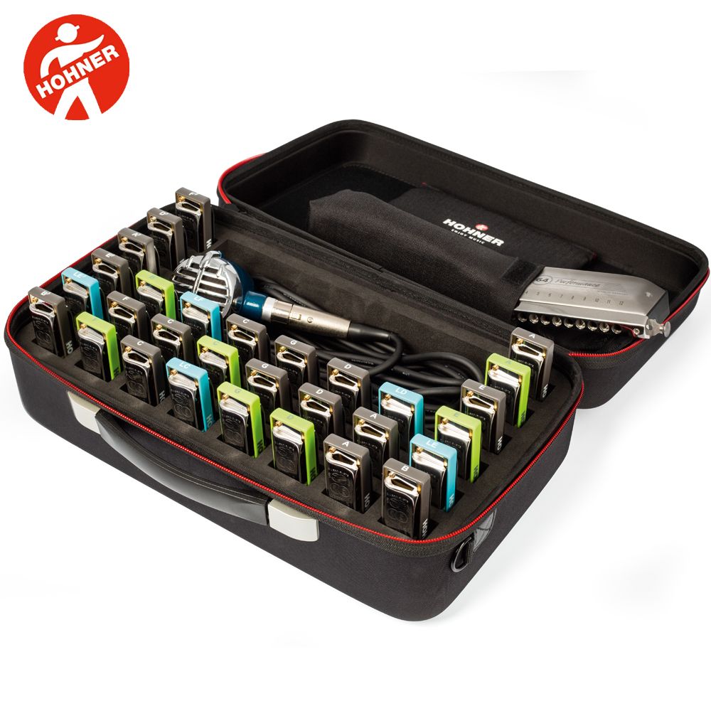 Hohner MZ20193 Flex Case XLarge Harmonica Holder Black Fits Up To 48