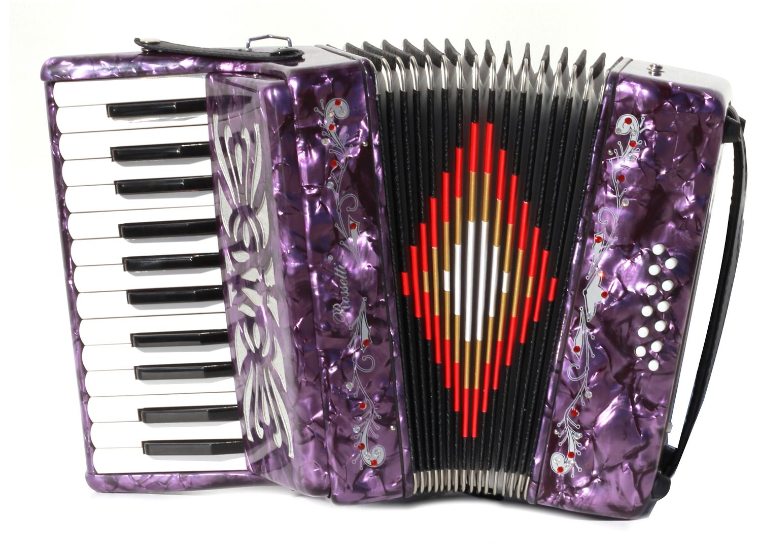 Rossetti 2512 25 Keys 12 Bass Buttons Piano Accordion - PURPLE + Case ...