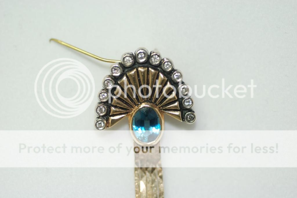 Original Erte Topaz & Diamond Peacock Pendant  